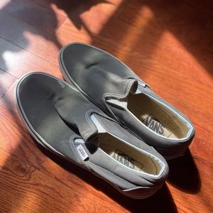 Gray slip on vans